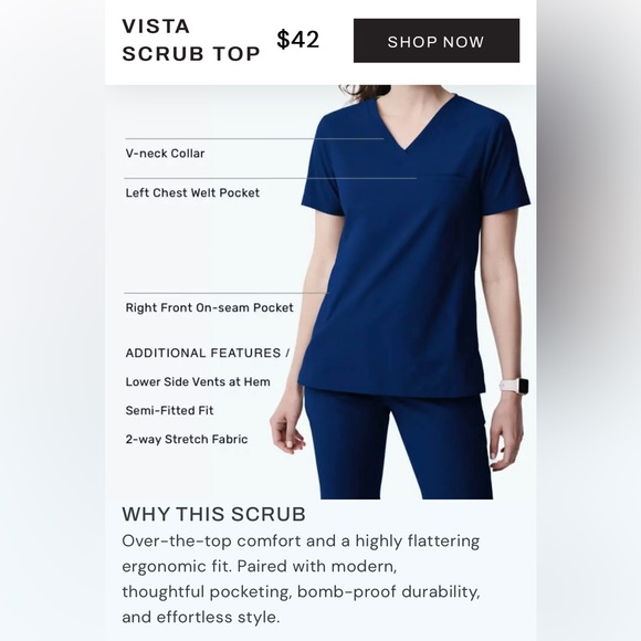 Medelita Navy Scrub 3-piece Bundle | Sz: Medium - Picture 7 of 16